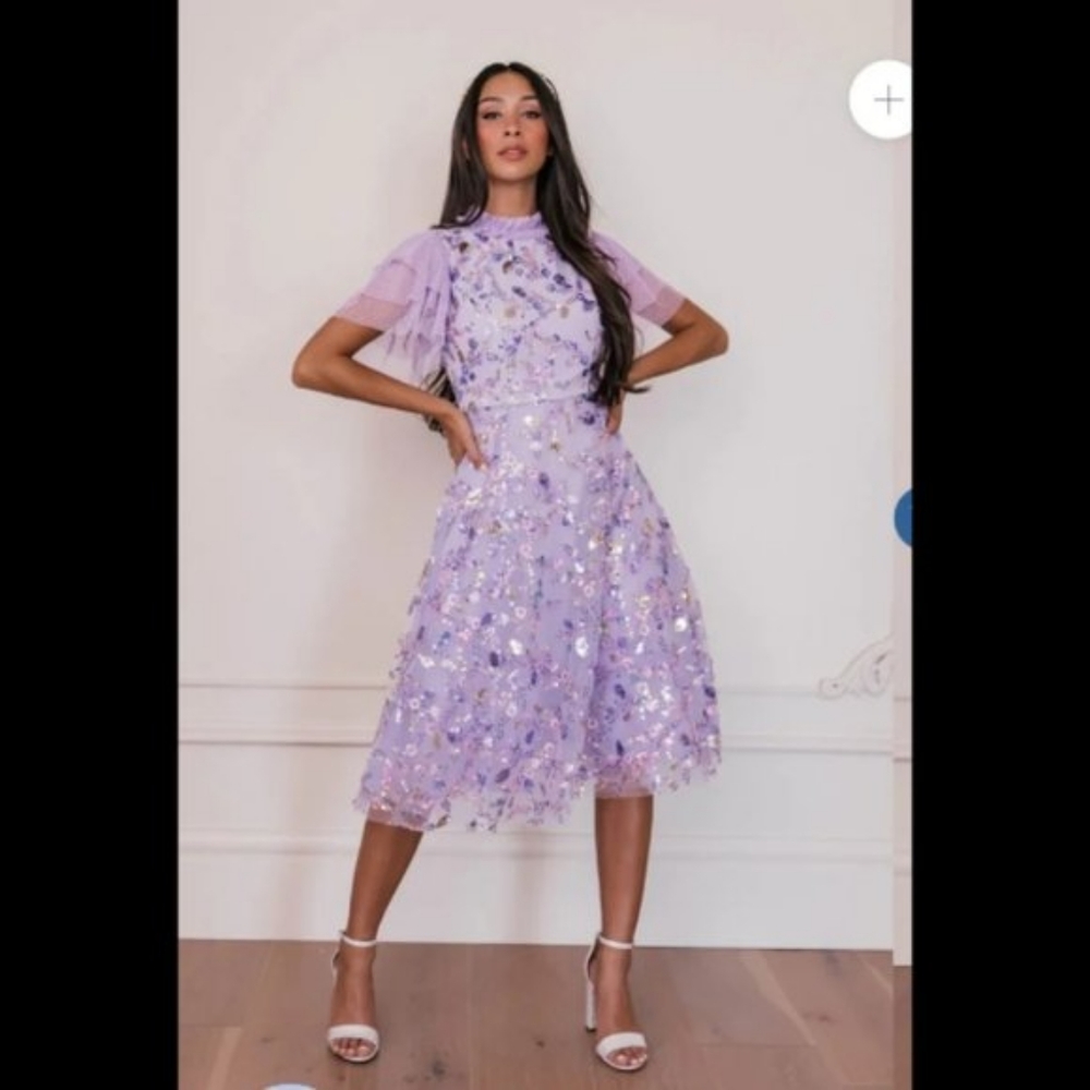 Jessakae Regale Purple Lavender Lilac Sequin Floral 3X Dress